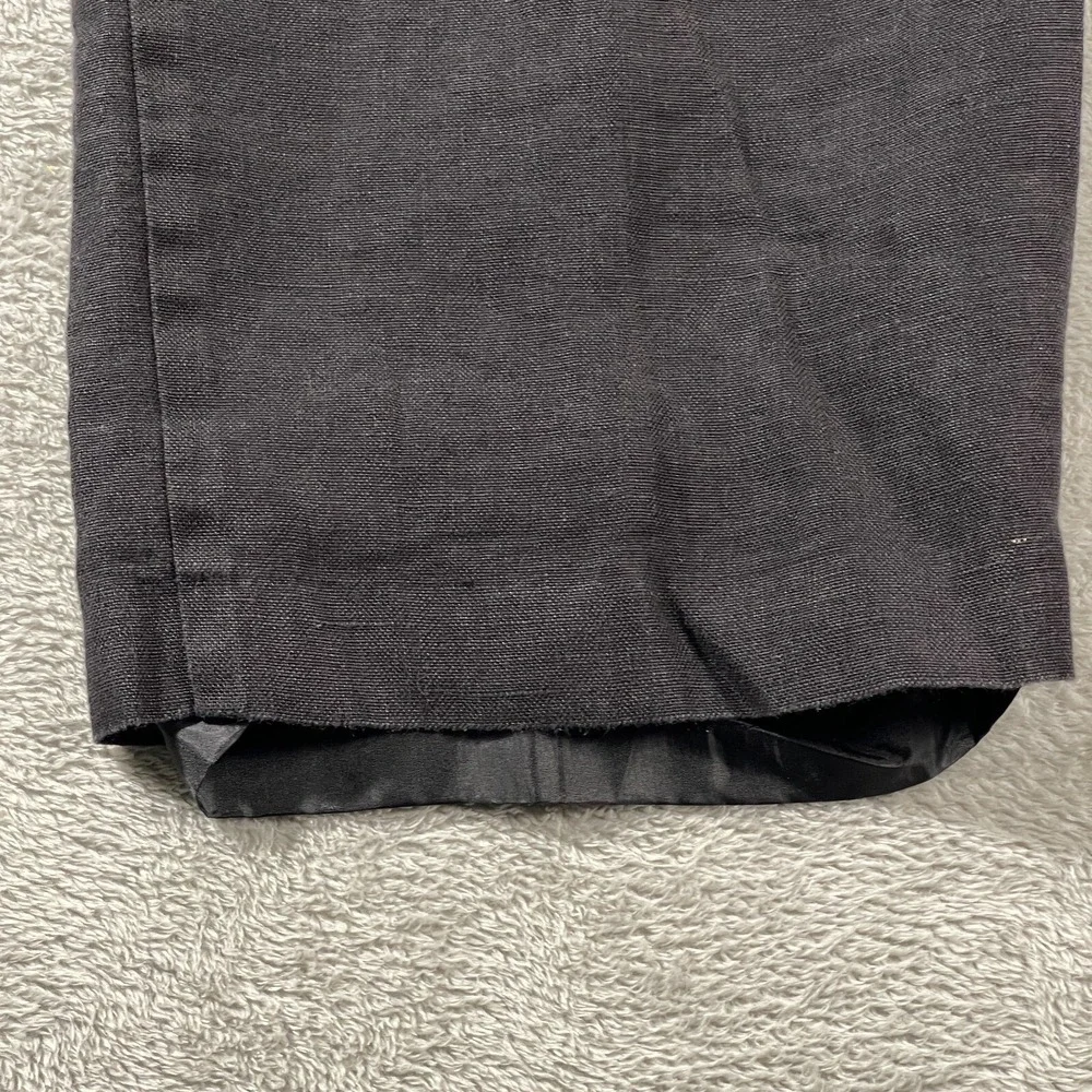 Talbots Khaki Black Casual Irish Linen 10 Wide Leg Outdoorsy Minimalist Preppy‎